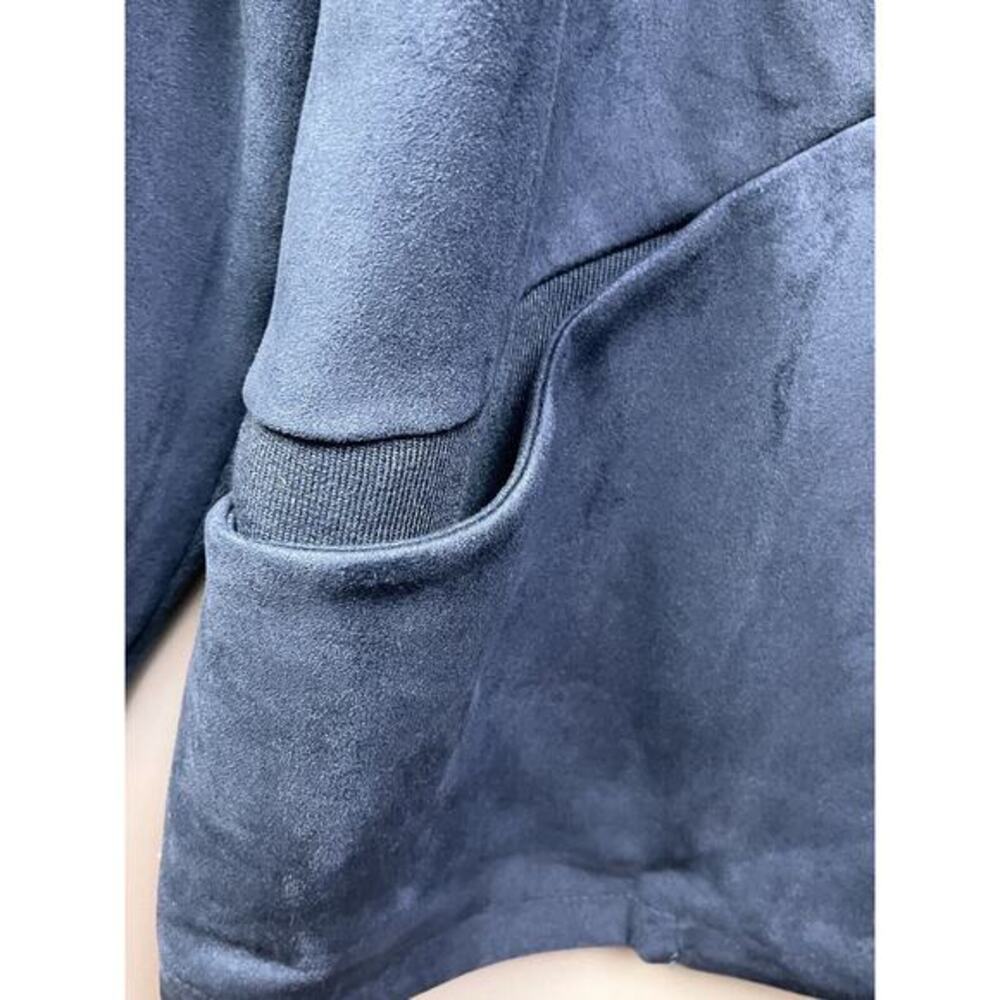 Mo-Ka of Santa Fe Jacket Womens Large Biker Open Front Blue Moto Pockets - Picture 7 of 7